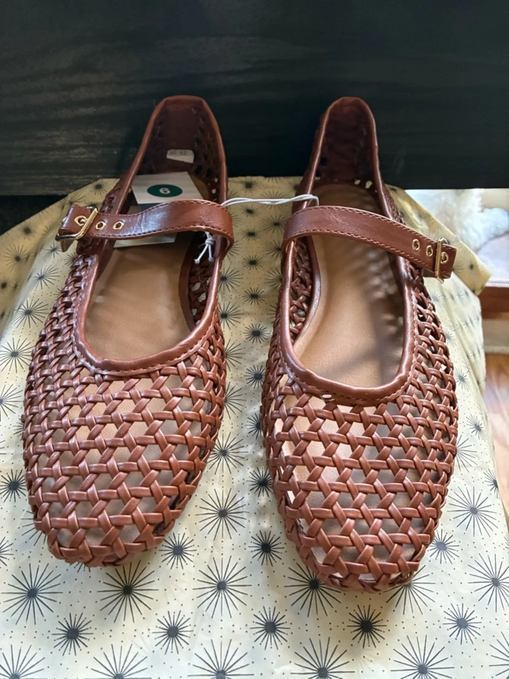 Universal Thread Woven Mary Jane Flats in Chestnut Brown - Picture 4 of 5